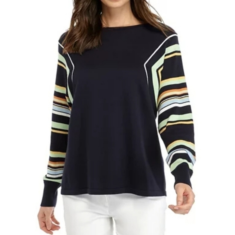 Vince Camuto Striped Boat Neck‎ Dolman Sleeve Sweater